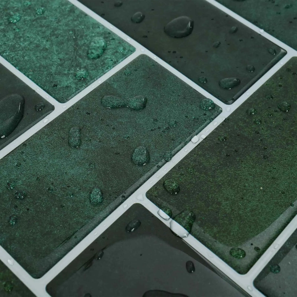 Piastrella a Spina di Pesce 10 pcs Verde Scuro 30 x 30 cm 42046189
