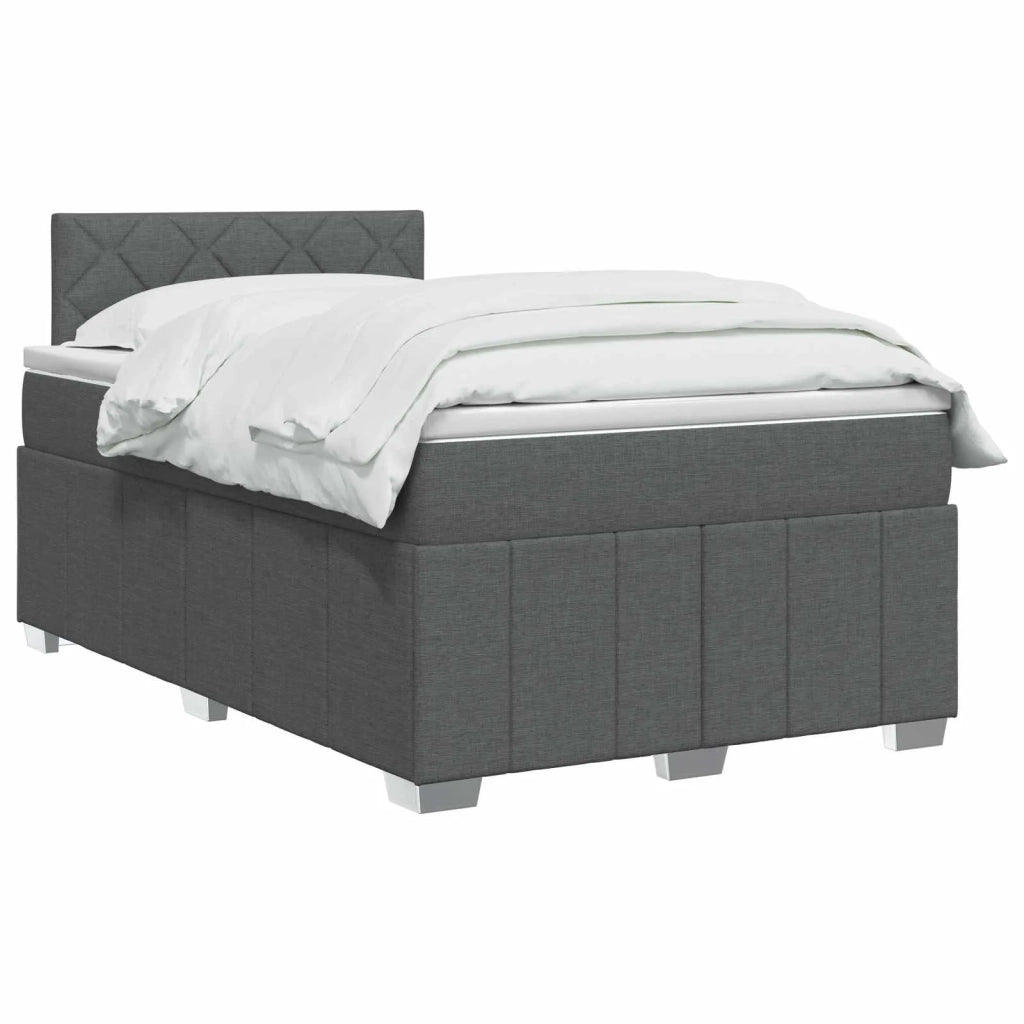 Letto box spring con materasso Grigio Scuro 120 x 190 cm 3452636