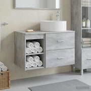 Set di mobili per il bagno 2 pz Grigio Cemento 3403931