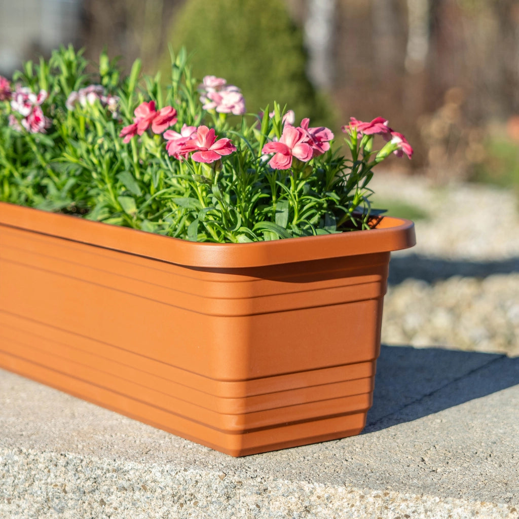 Vaso da fiori per balcone KADAX, 80 cm, rosso mattone.