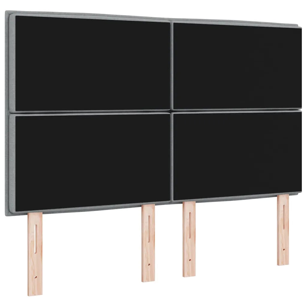 Testiera LED con strisce LED Grigio chiaro 160 cm Tessuto 3338293