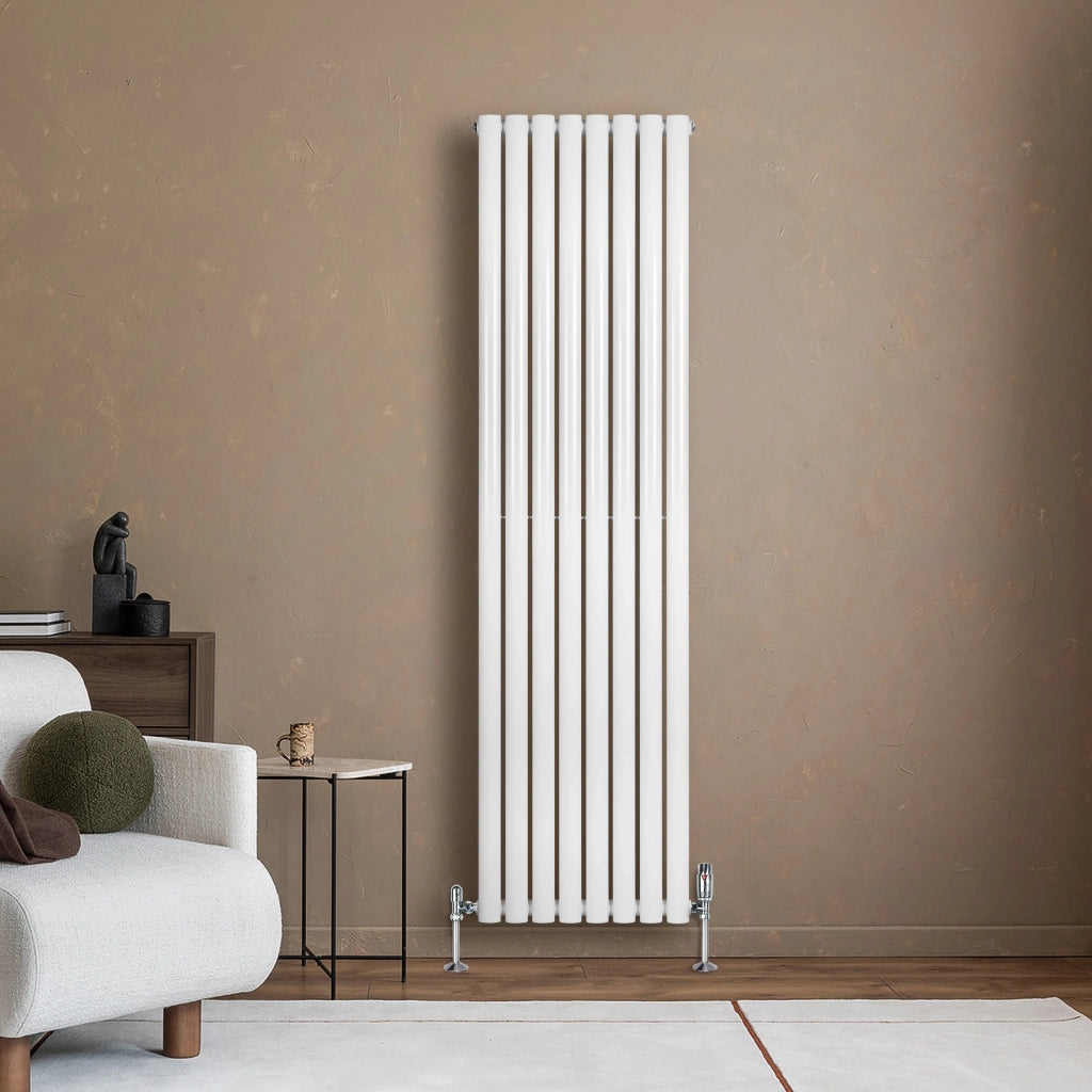 Radiatore Verticale Design Ovale Colonna Singola Bianco 1800x480 mm