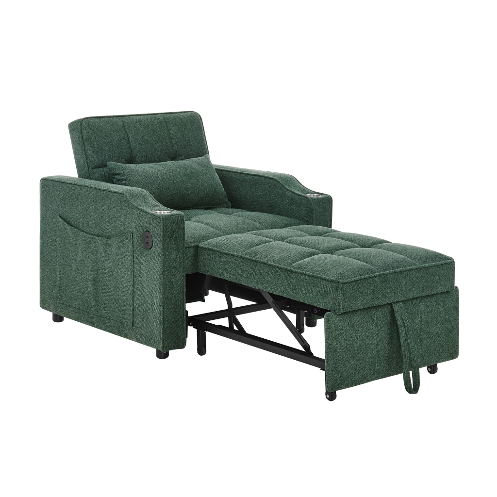Divano Letto 3 in 1 con USB ¨C Xylo ¨C Verde, Trasformabile