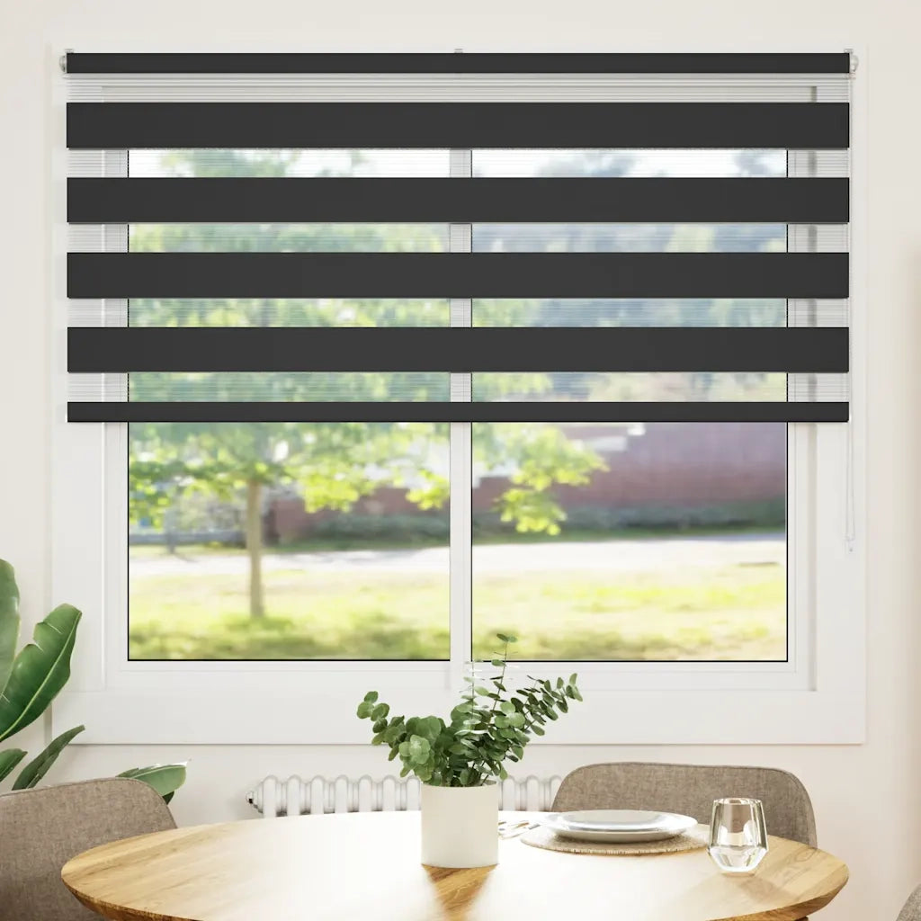 Tenda a rullo | Tenda avvolgibile Zebra Nero Larghezza Tessuto 150,9 cm Poliestere