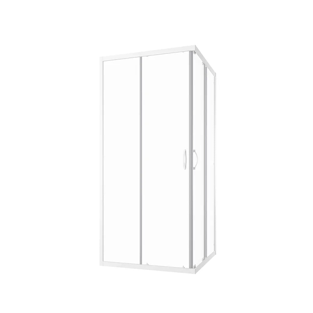 Box doccia angolare 90x90 cm trasparente 4 mm profili bianchi | Grenada