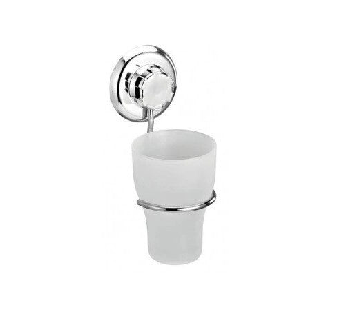 Portaspazzolini da parete bagno bath cromato con ventosa