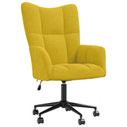 Poltrona Relax | Sedia Relax Giallo Senape in Velluto