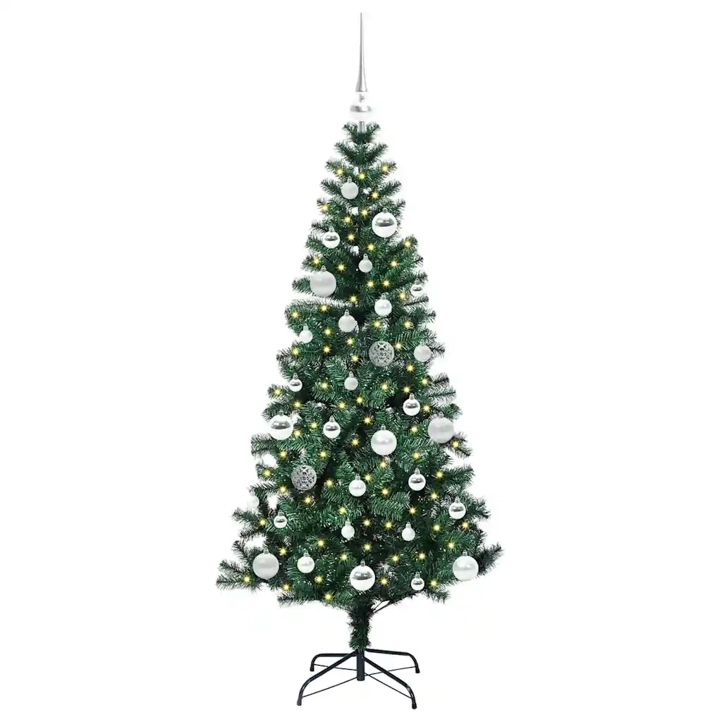 Albero di Natale artificiale con luci integrate Verde 150 cm 3396754