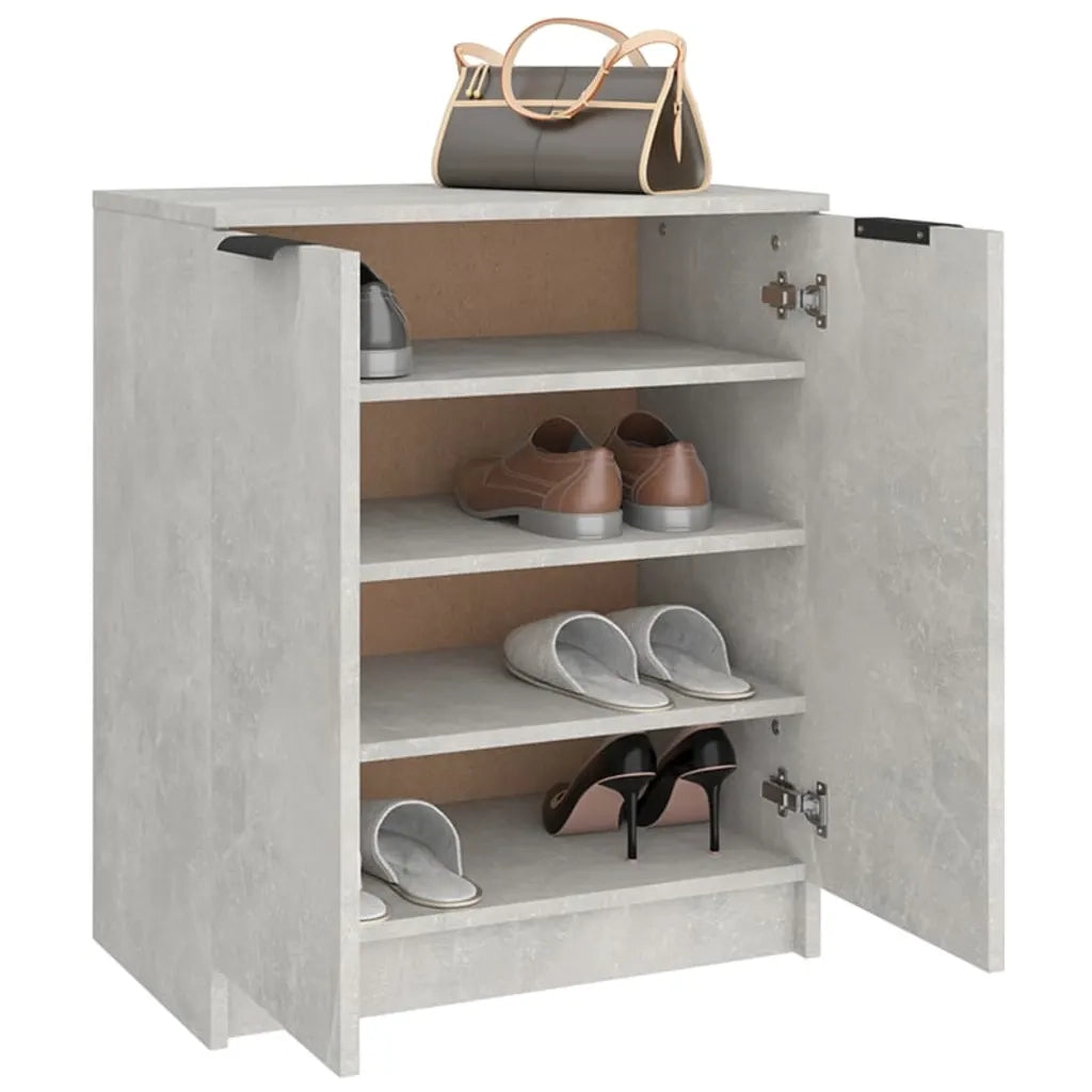 Scarpiera-Scaffale per scarpe Grigio Cemento 59x35x70 cm in Legno Multistrato