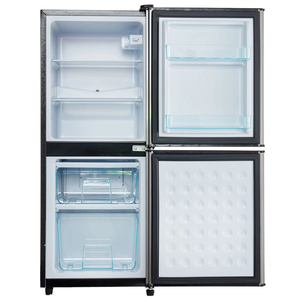 Minifrigo con Congelatore 106L ¨C MINIMAL ¨C Argento/Nero, LED, 7 Temperature, 45dB