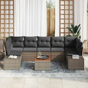 Set Divano da Giardino 8 pcs Grigio polyrattan 3356592