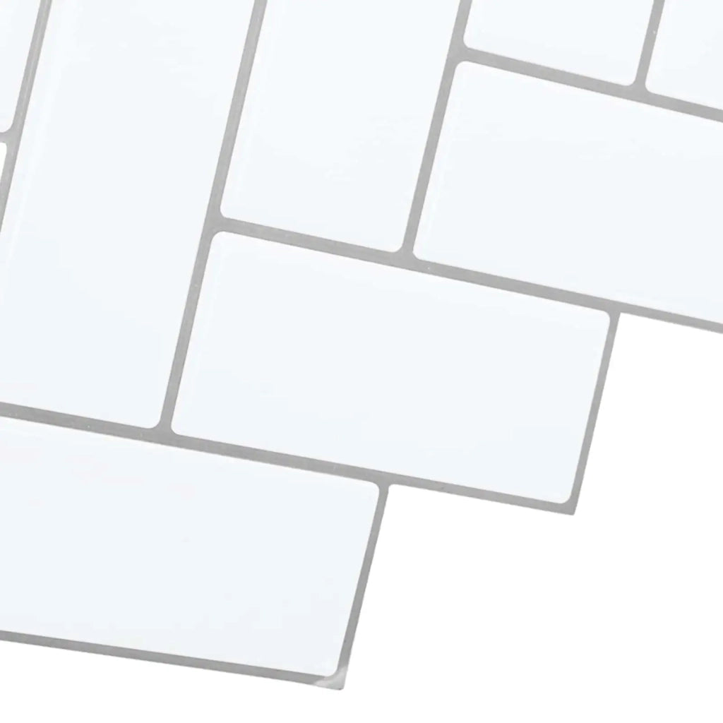 Piastrella a Spina di Pesce 50 pcs Bianco e Grigio 30 x 30 cm 42046182