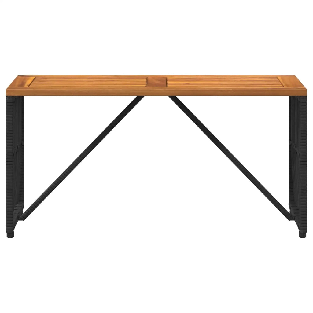 Tavolo da Esterno Nero 80 x 40 x 40 cm Acciaio e Polyrattan 42025145
