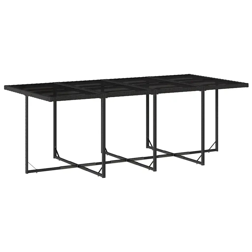 Set da Pranzo da Giardino 9 pz con Cuscini Nero in Polyrattan 3210738