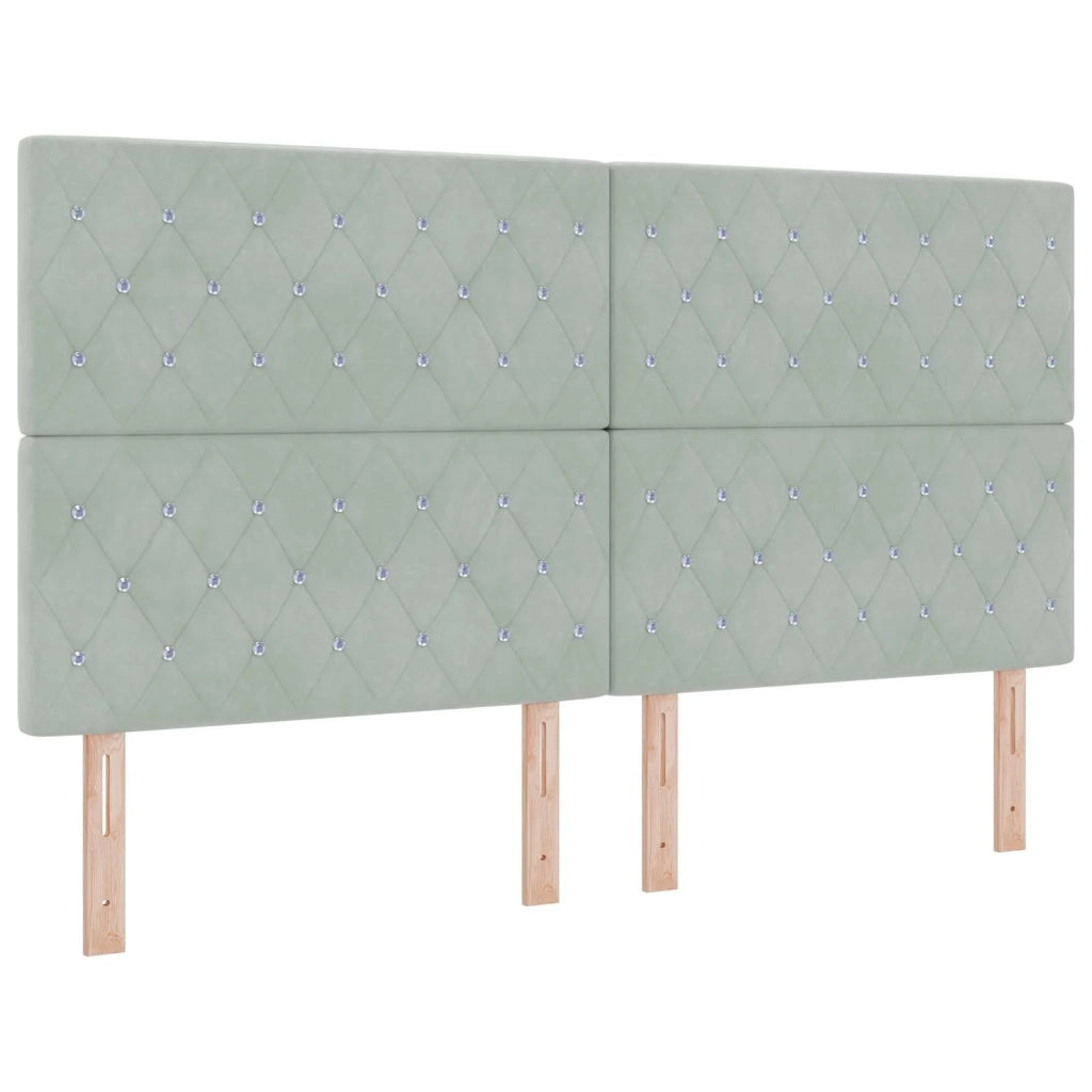 Letto ottomano con materasso Grigio Chiaro 180 x 200 cm Velluto 3457665