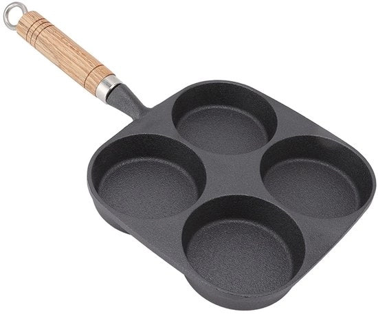 Piatto per uova 4 posti - Fondo antiaderente - Facile da pulire - Riscaldamento uniforme - Ideale per omelette/hamburger - Padella per cottura