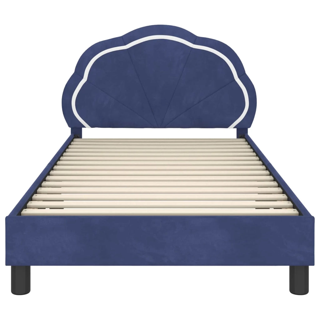 Struttura letto Bambini | Letto Infantile | Lettino con testata Blu Polizia 90 x 190 cm