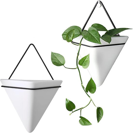 Bacini per piante appesi geometrici - Ceramici e moderni - 2 pezzi