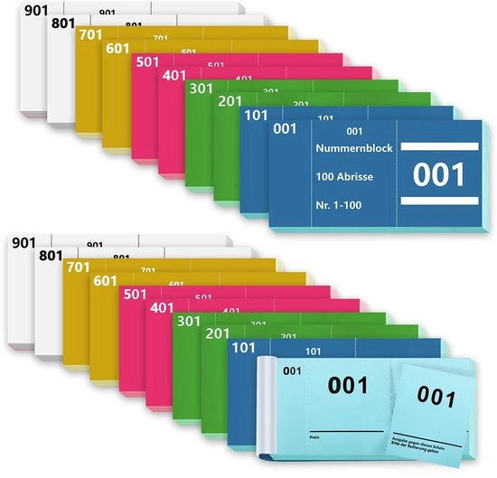 20 Libretti con numeri doppioni 5x10 cm - Blocco numeri