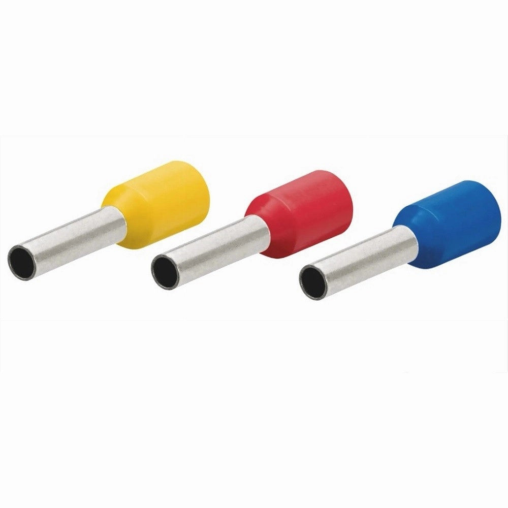Trade Shop - Confezione 100 Pz Tubetto Capicorda Isolato Per Cavi 6 Mm² Terminale 12 Mm E6012 -