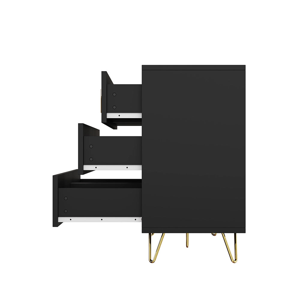 Buffet Moderno - Xylo - 140??40??85 cm - Maniglie Dorate Multispazio