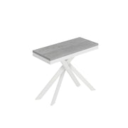 Consolle Allungabile 90-300x40x77 cm Saki Evolution Cemento Gambe Bianche