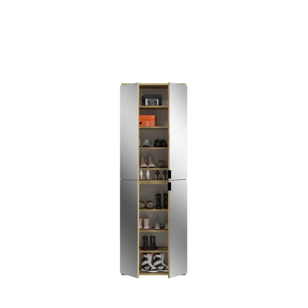 Armadio 4 porte con specchi – Rovere chiaro – BODITE