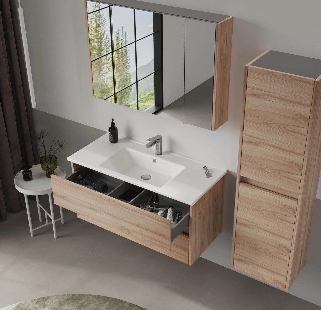 Mobile da bagno "Side 40" - 40 x 27 x 138 cm - Rovere
