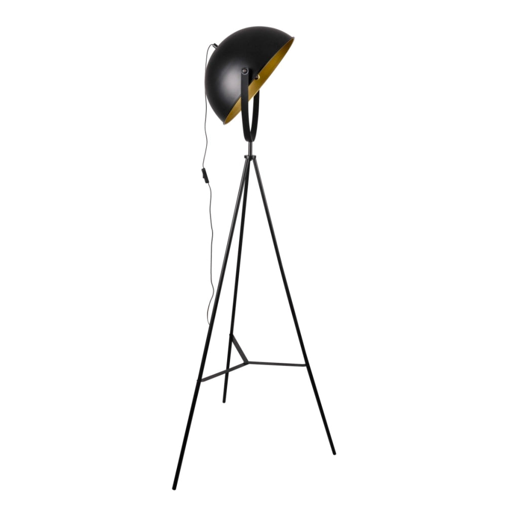 Lampada da terra treppiede nero oro E27 20W Matylda Polux