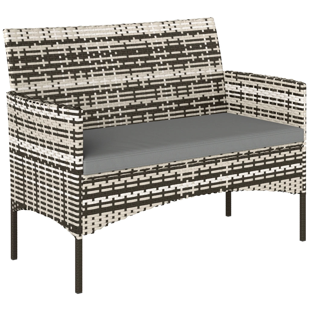 Divano 2 posti in rattan per esterno ¨C zephmum ¨C grigio chiaro