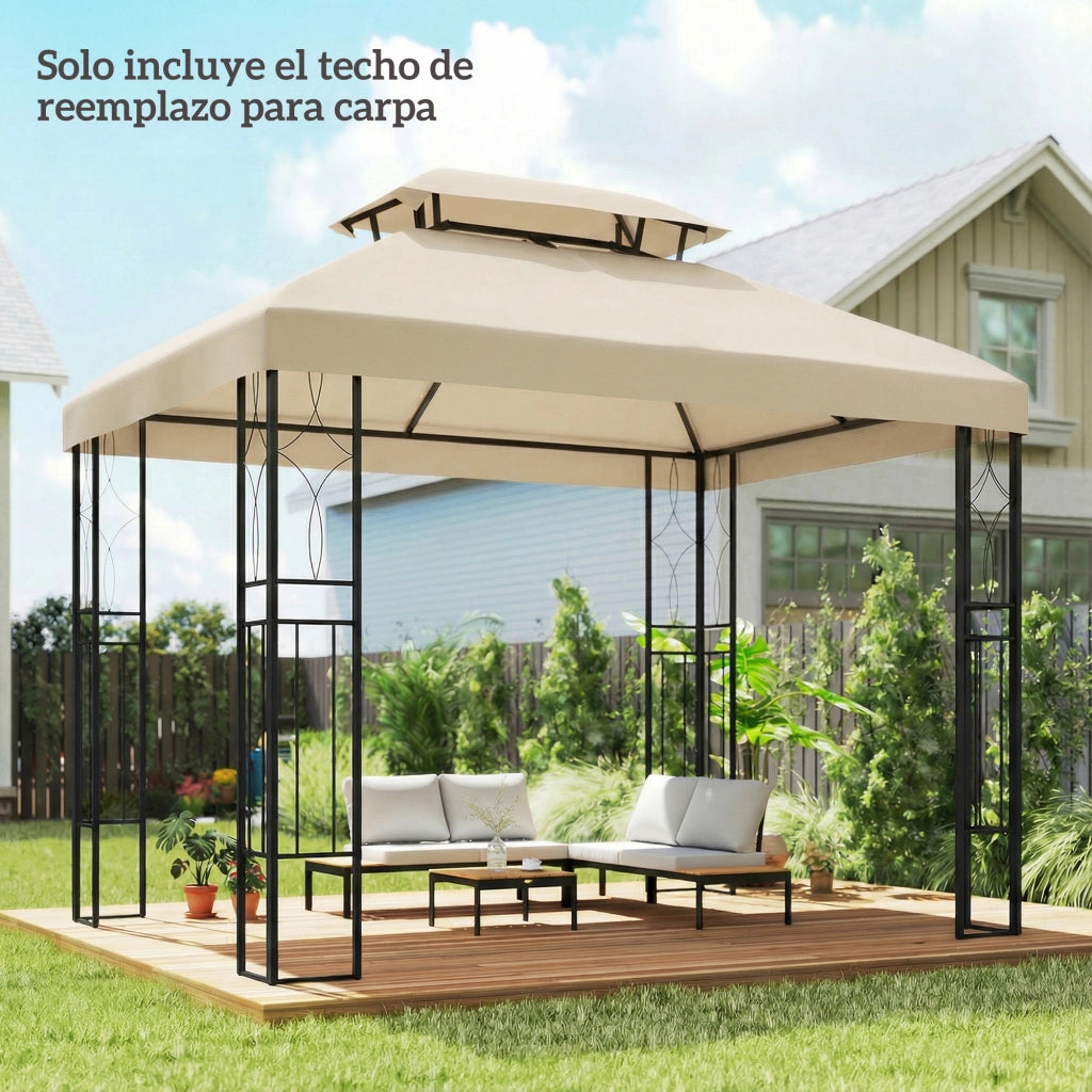 Toldo da giardino 4x3 m ¨C Minimal ¨C bianco crema