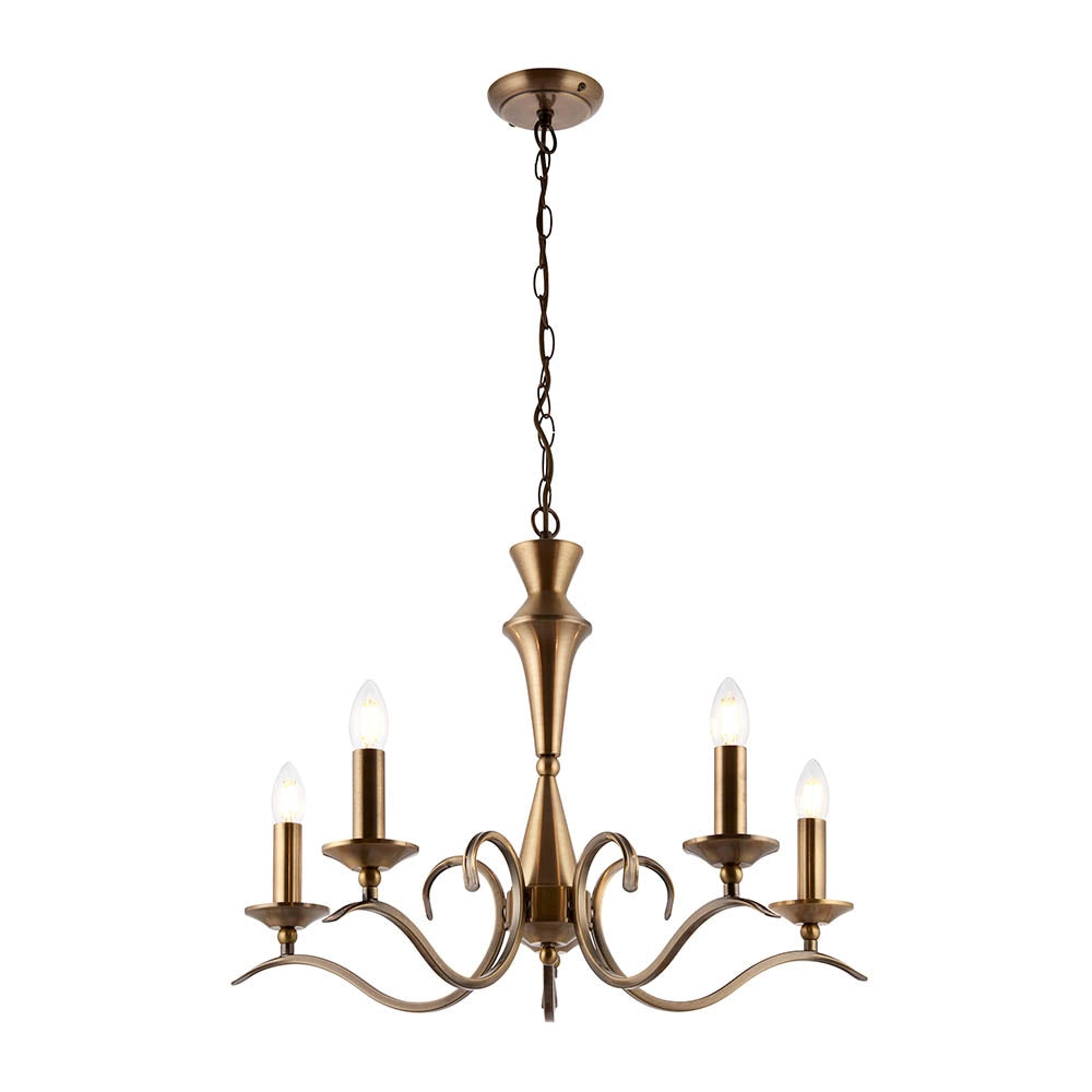 Lampadario Kora Endon ottone antico 5xE14 dimmer LED