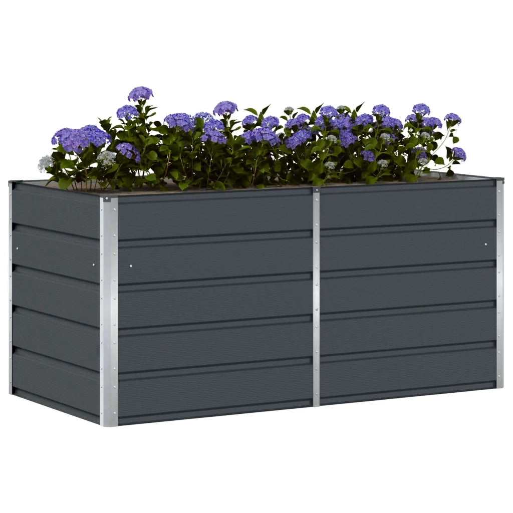 Fioriera | Cassetta per fiori | Vaso Antracite 160 x 80 x 75 cm Acciaio