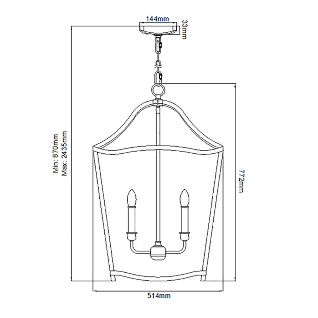 Lampadario Yarmouth rustico ottone anticato 6xE14 Feiss