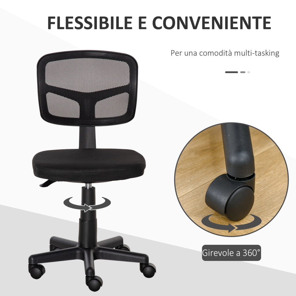 Sedia Ergonomica da Ufficio ¨C Minimal ¨C Rete, Regolabile in Altezza, Nero