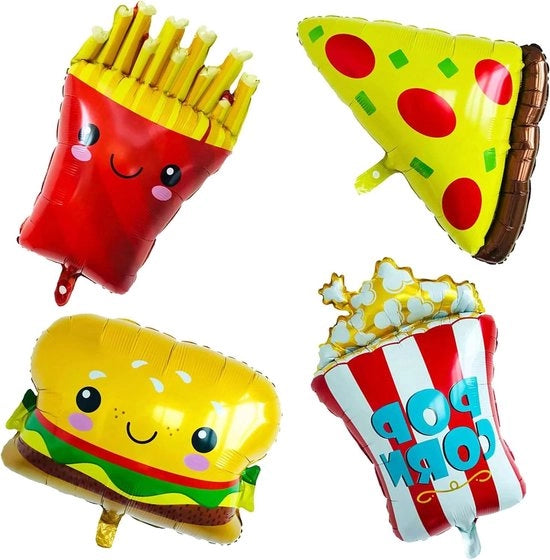 Ballooncini per fast food riutilizzabili - Decorazione per feste di compleanno dei bambini - 4 pezzi