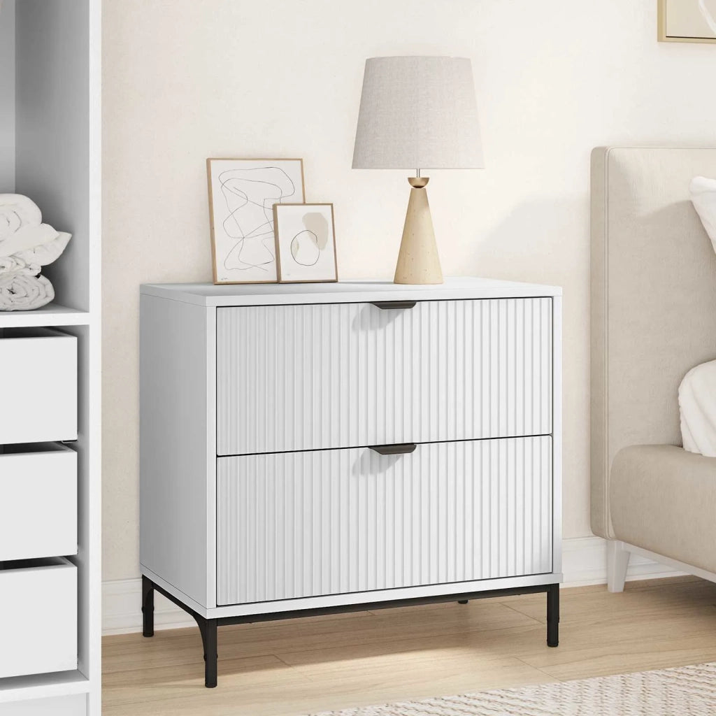 Comodino Bianco 63.5 x 36 x 61 cm Legno multistrato 883464
