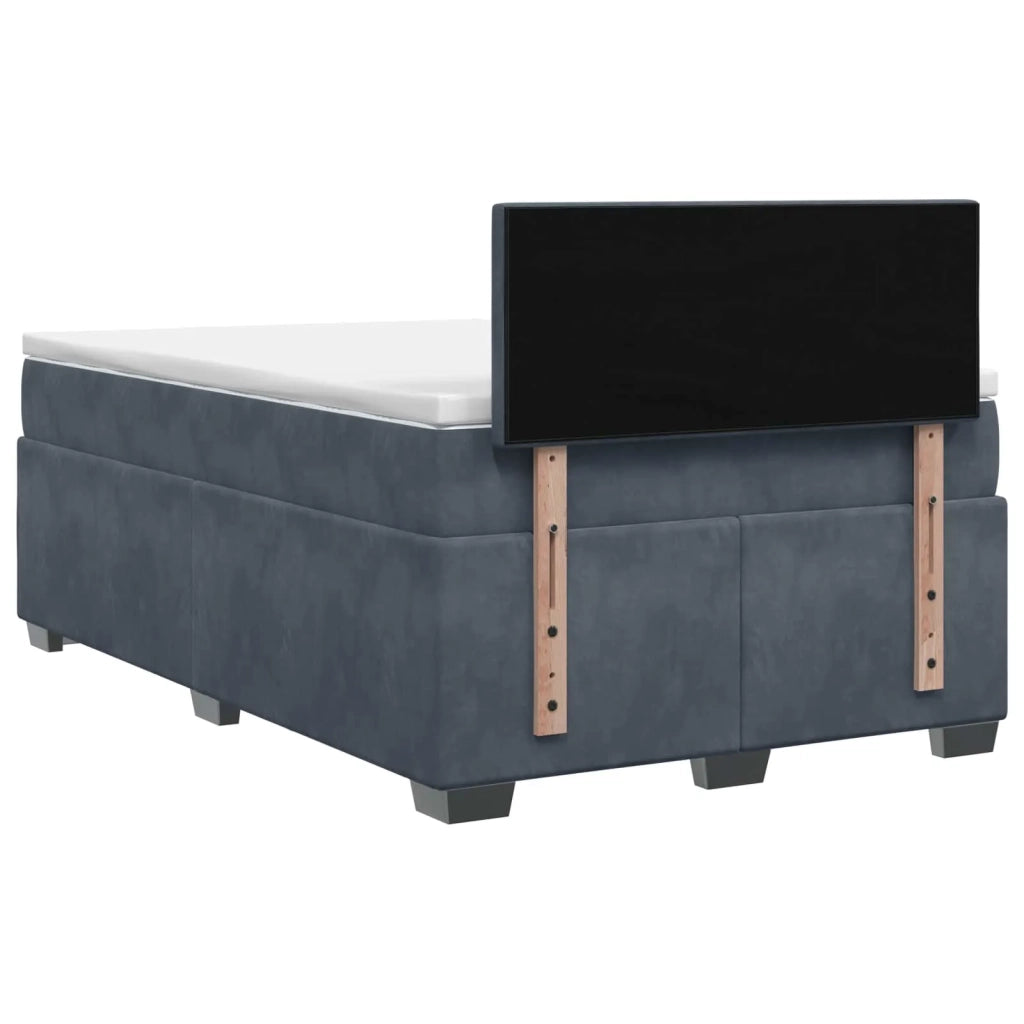 Letto con Box Spring, Materasso e LED Grigio Scuro 120 x 190 cm 3452133