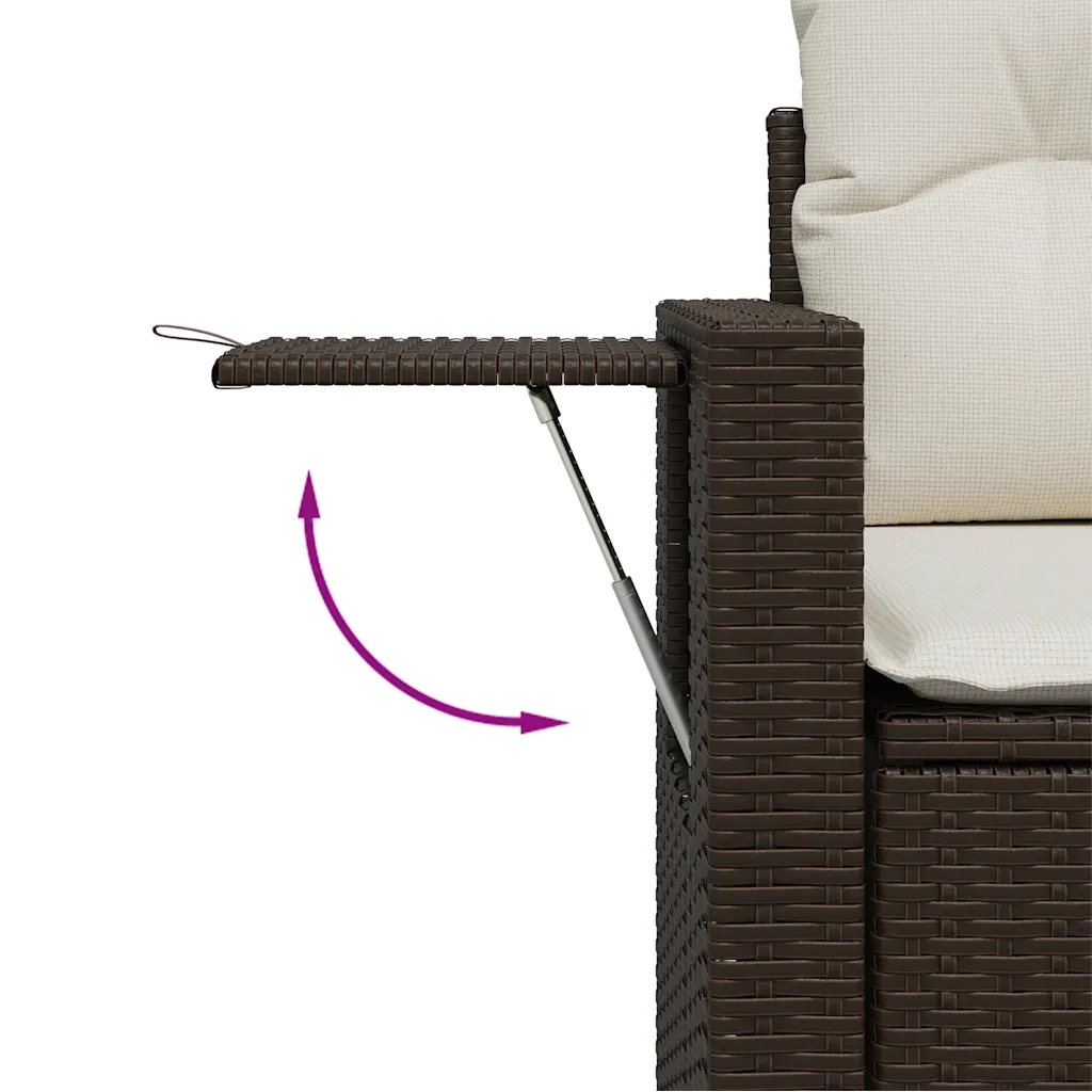 Set Divano da Giardino 6 pz con Cuscini Marrone in Polyrattan 3219902