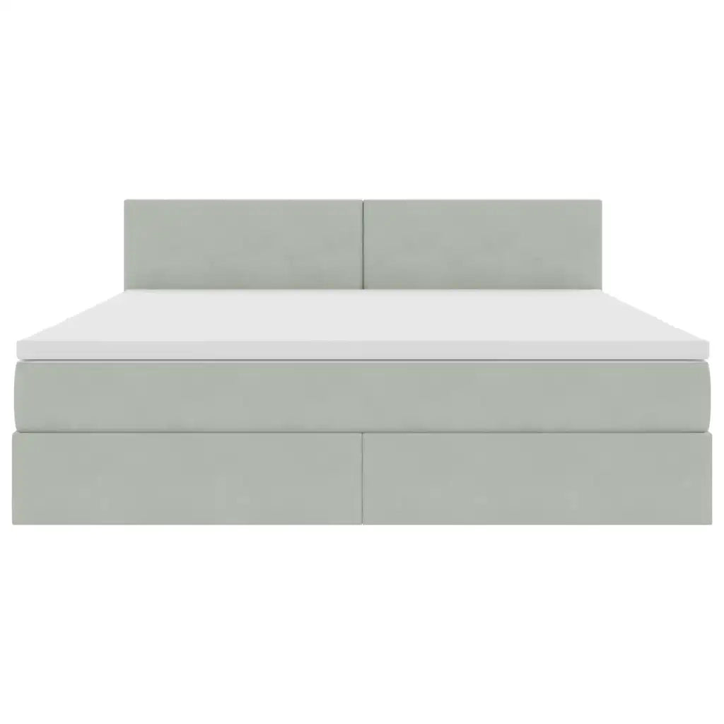 Letto con Contenitore Grigio chiaro 160 x 200 cm Velluto