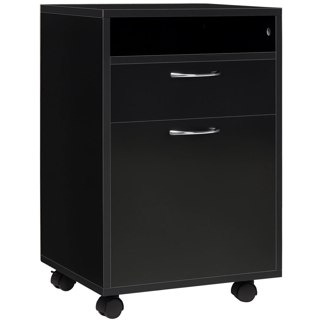 Cassettiera Container con Cassetto e Ripiano ¨C Minimal ¨C 40x60 cm Nero