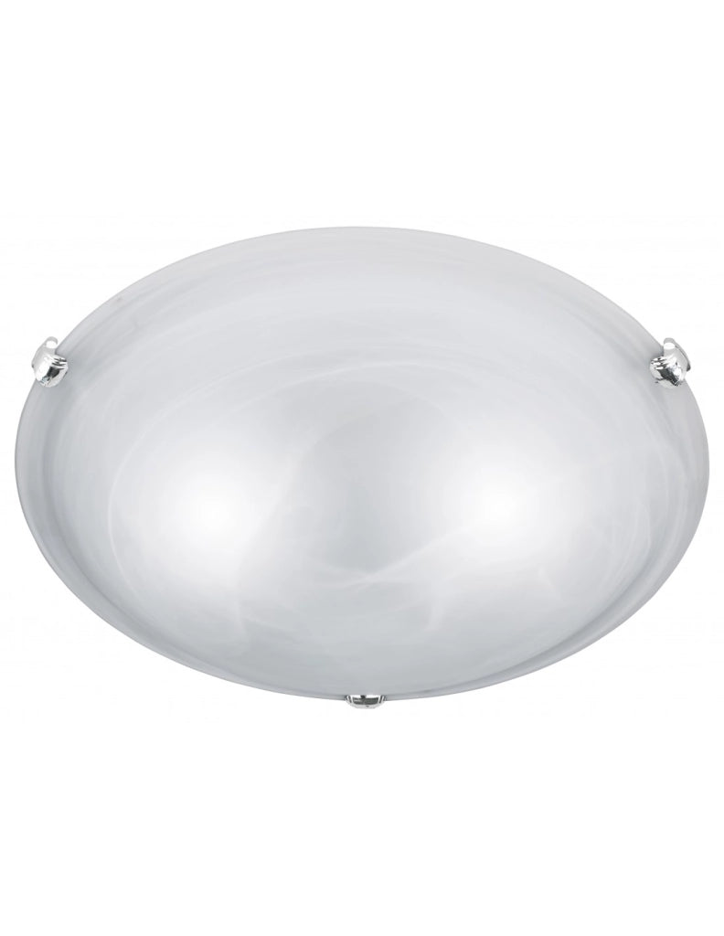Plafoniera 2 Luci Vetro Bianco Adrian Ø40 cm Trio Lighting