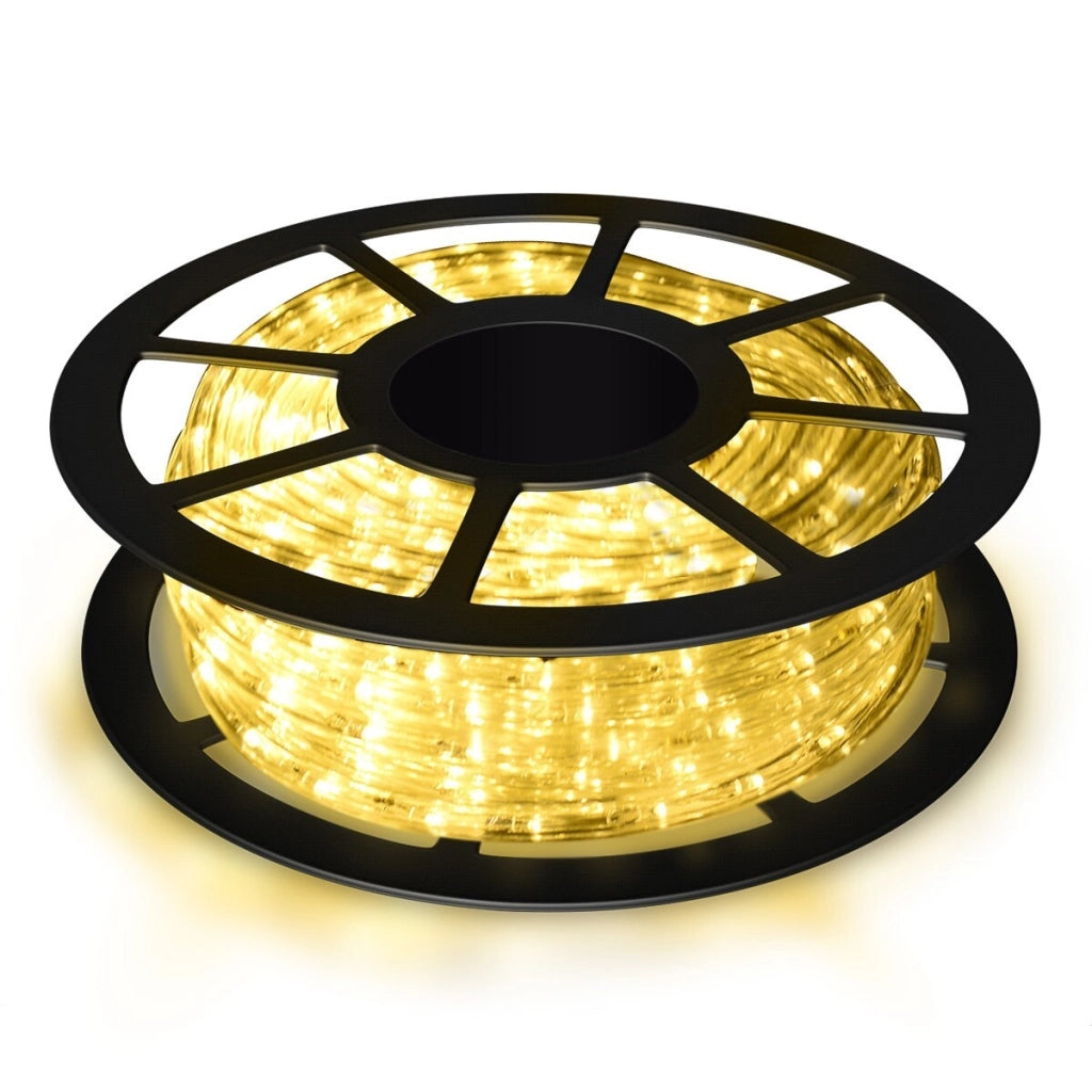 Set di 2 tubo luminoso luci natalizie 30m con 1080 led bianco caldo, Luce led striscia decorazione di Natale
