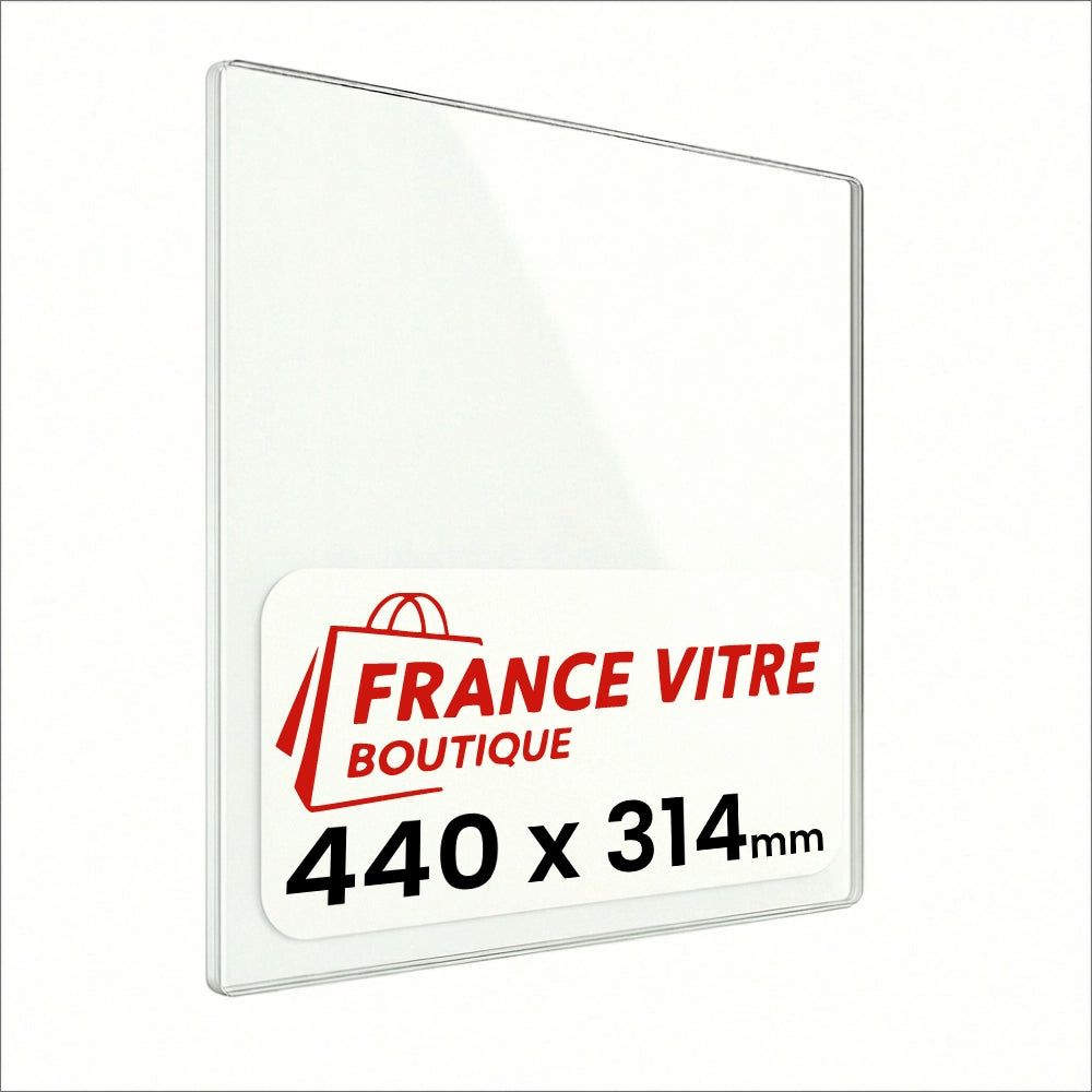 440 x 314 x 4 mm - Vetro per stufa a legna - vetro camino di ricambio - vetro per caminetto resistente al fuoco - France Vitre