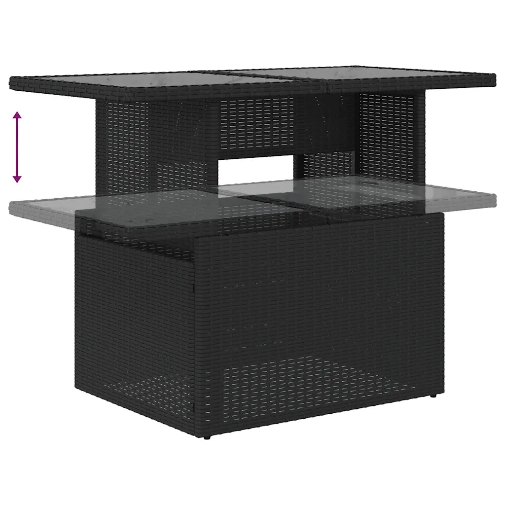 Set Divani da Giardino 9 pz con Cuscini Nero in Polyrattan 3326447