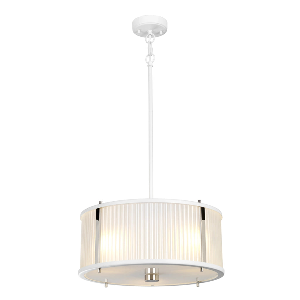Lampada a sospensione Corona bianca nichel 3xE27 Ø40