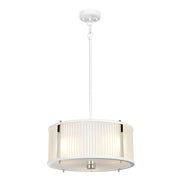 Lampada a sospensione Corona bianca nichel 3xE27 Ø40