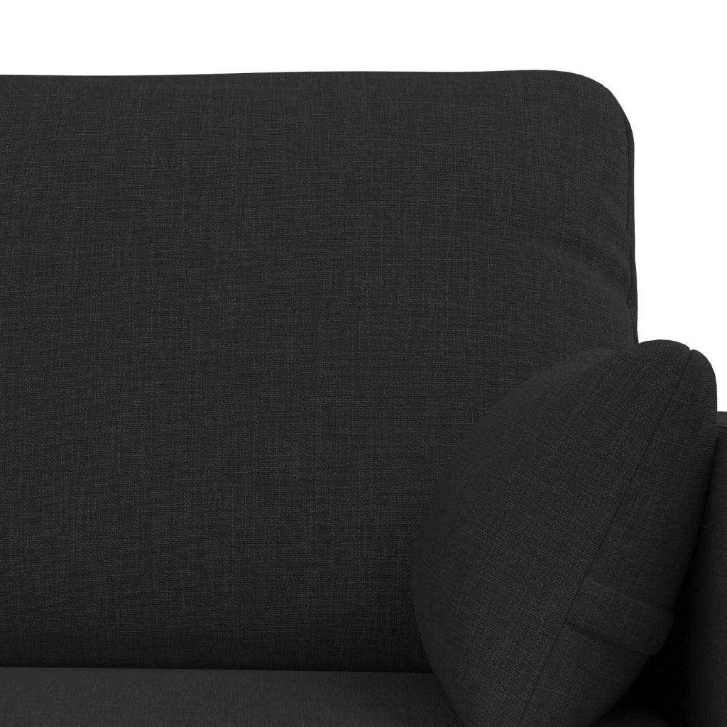 Divano 2 pcs Nero 139 x 78 x 80 cm Tessuto
