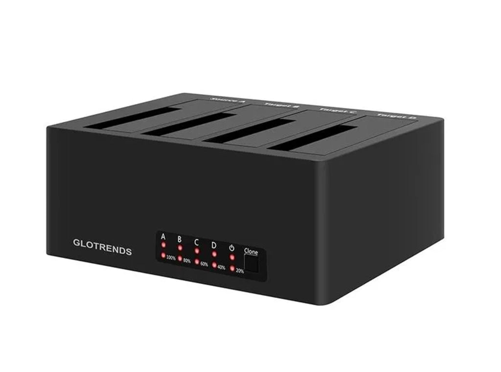 Duplicatore Disco GLOTRENDS per Hard Disk SATA 2.5/3.5 HDD/SSD con Alimentatore e Cavo USB Incluso