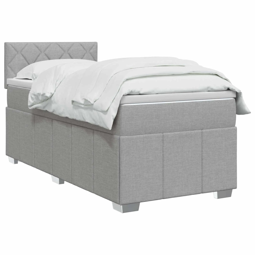 Letto box spring con materasso Grigio Chiaro 90 x 200 cm 3451129